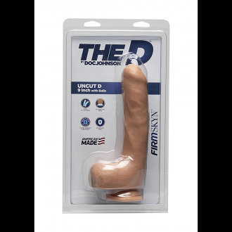 UNCUT D - REALISTIC FIRMSKYN DILDO WITH BALLS - 9 / 22 CM